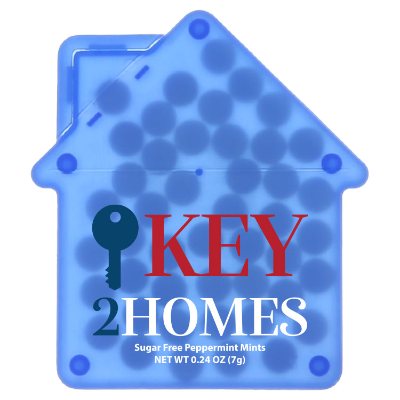 Custom translucent blue full color house credit card mints.