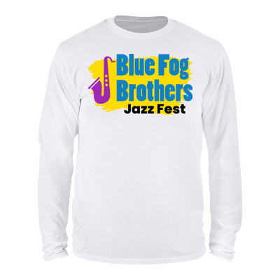 Long sleeve white full color shirt.