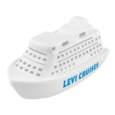 White foam stress ball with a personalized logo.