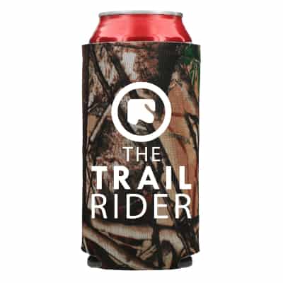 Foam purple camo tall boy can cooler blank.