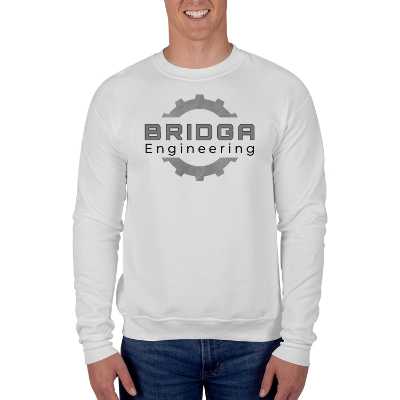 Personalized white crewneck with custom logo