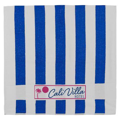 Personalized striped beach towel.