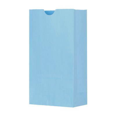 Paper blue colored popcorn recyclable bag blank.