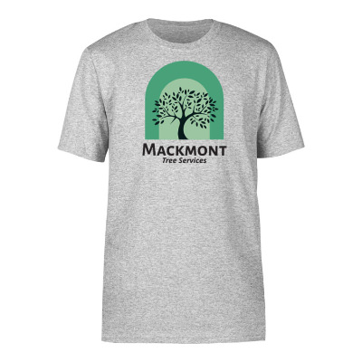 Personalized athletic heather t-shirt with full color logo.