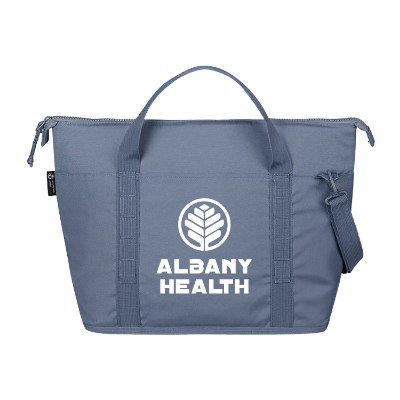 Basalt polyester cooler with a customized logo.