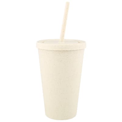 Plastic natural tumbler blank in 16 ounces.