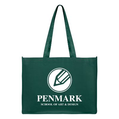 Polypropylene royal blue small tote with side pockets bag promotional.
