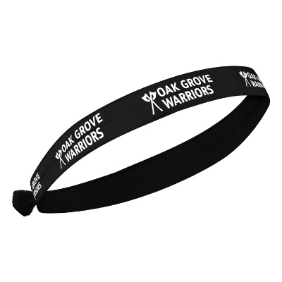 Custom black headband with logo.