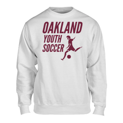 Personalized white fleece crewneck sweatshirt with logo.
