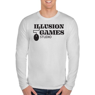 Personalized white long sleeve tee.