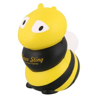 Foam bumble bee stress ball with custom promo.