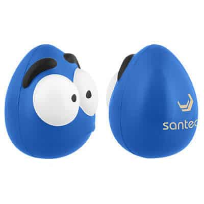 Foam stressed maniac wobbler stress ball with a custom imprint.