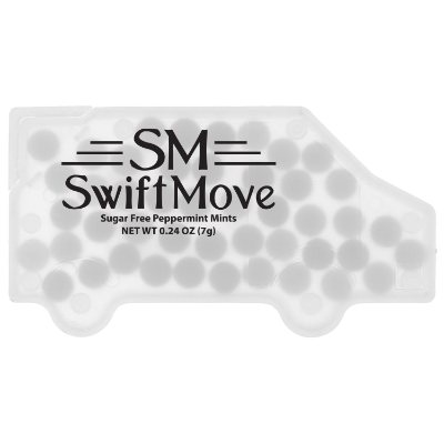 Truck shaped frost credit card mints imprint.