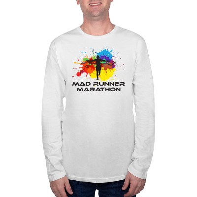 Full color long sleeve tee in white.