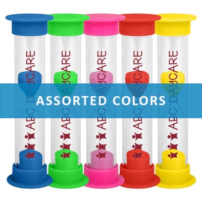 Plastic assorted branded sand timer.