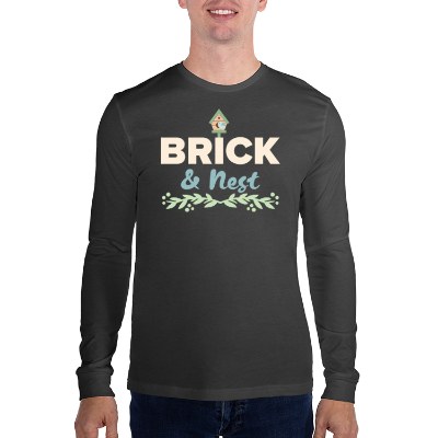Charcoal full color long sleeve t-shirt with logo.