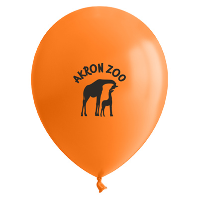 Orange latex balloon with a personalized imprint