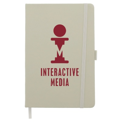 Tan FSC mix pineapple leather bound journalbook with a custom imprint.