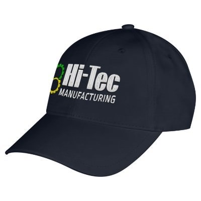 Embroidered navy custom cap.