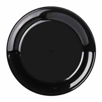 Recycled polypropylene black larger flying disc blank.