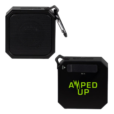 Magnetic speaker with custom one-color logo.