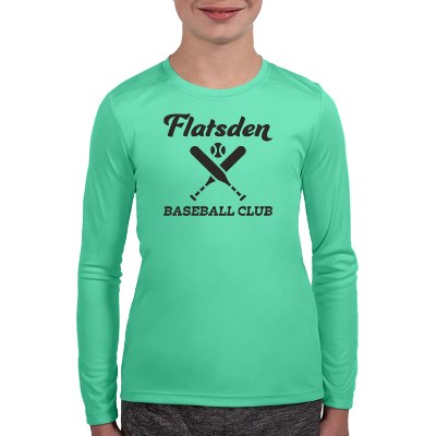 Custom bright seafoam long sleeve tee.