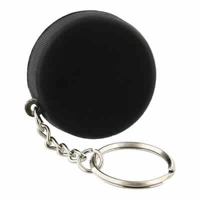 Foam hockey puck stress ball key ring blank.