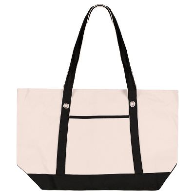 Cotton canvas black large sailor tote blank.