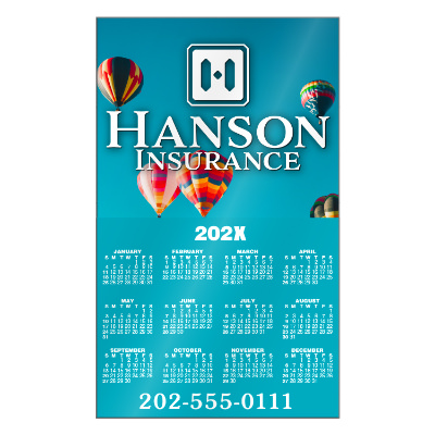 8-1/2 x 14 inch magnet square corners with full color imprint.