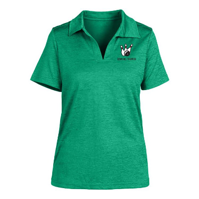 Personalized full color ladies' green performance melange polo