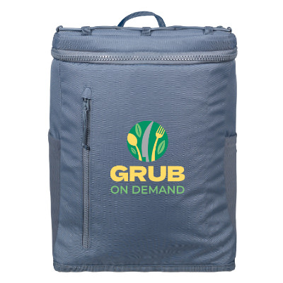 Basalt polyester cooler with a customized logo.