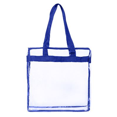 Plastic black crystal zippered tote blank.