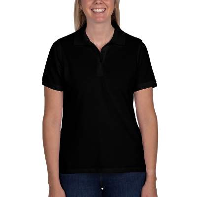 Blank black ladies' easy blend polo