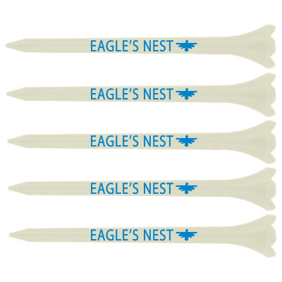 Natural golf tee with personalized logo.