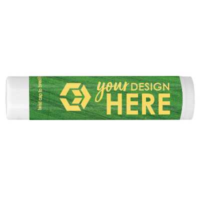 Midnight Blue business lip balm with your personalized information.