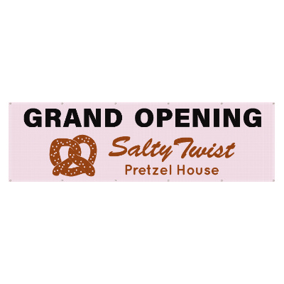 3 feet x 10 feet full-color custom imprinted 8 oz. mesh vinyl banner with grommets.