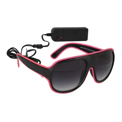 Plastic pink el neon aviator shades blank.