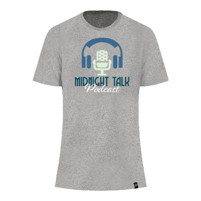 Custom light graphite twist t-shirt with full color logo.