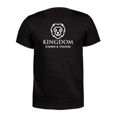 Black heather triblend customized short sleeve t-shirt.