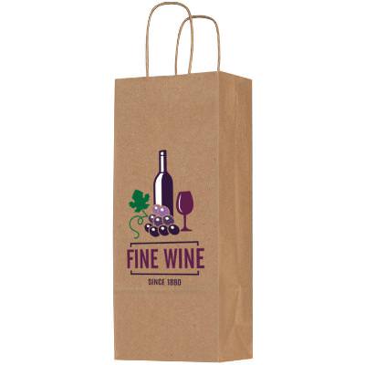 Kraft paper bag with full-color logo.