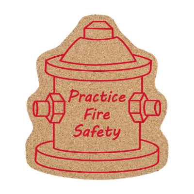 Cork fire hydrant coaster with custom imprinted.