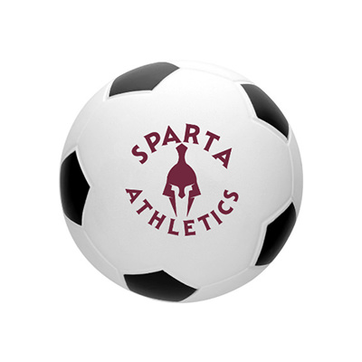 White with black foam branded soccer ball