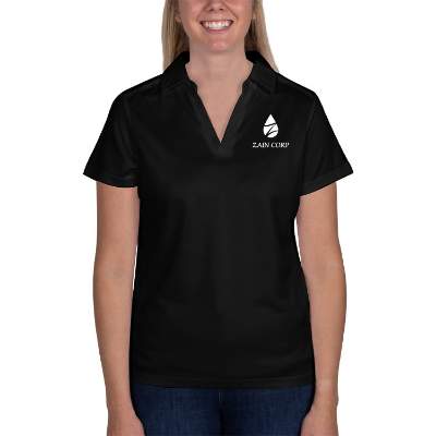 Custom black ladies' freestyle polo