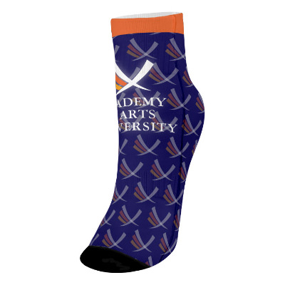 Full color sock with custom printed logo.
