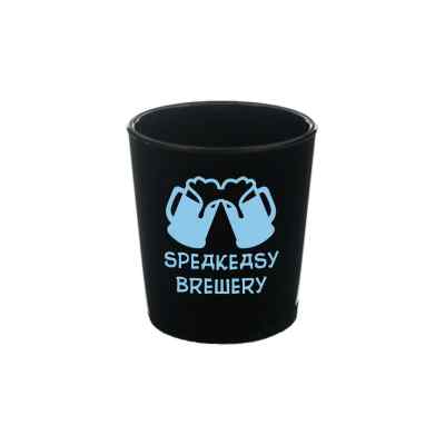 Arcylic black shot glass with custom imprint in 2 ounces.