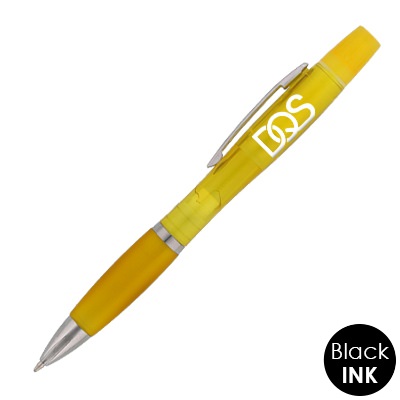 Plastic dual write highlighter pen.