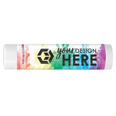Teal customizable text lip balm.