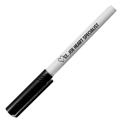 Customized white erase markers with colorful cap.