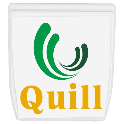 White plastic dental floss with a custom logo.