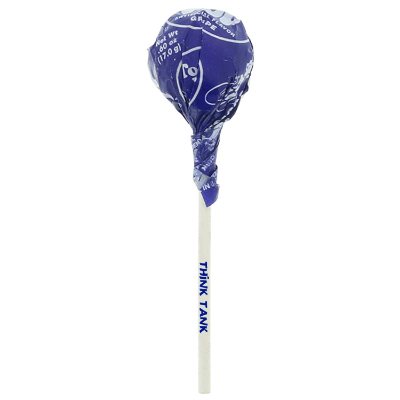 Personalized white tootsie pops.